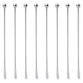 Stainless Steel Cocktail Sticks, Cocktail Stirrers, Swizzle Sticks, Pack of 8 Stirrers, Premium Stainless Steel Cocktail Drinks Drinks Stirrers, Reusable Stirrers for the Bar