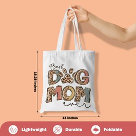 CFGBFDGH Tote Bag for Women, Dog Mom Gifts for Women, Aesthetic Tote Bag, Shoulder Bags College Shopping Beach Reusable Grocery Bags Christmas Graduation Gifts for Dog Lovers Daughter Girls Friend