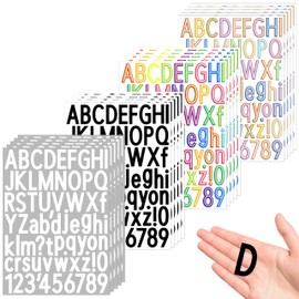 1350 PCS 20 Sheets Graduation Letter Stickers 1.5 Inch,Waterproof Bulletin Board Letters Mailbox Numbers,Stick On Letters for Letter Board Sign,Wall Decor,Card Making,Poster Board,DIY(4 Multi-Colors)