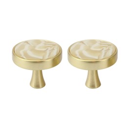 Natural Goods Berlin Furniture Handles Pearl Gold Brushed Design Furniture Knobs Metal Furniture Knob Round Door Handle for Cupboards, Dressers, Sideboard, Kitchen Front Drawer Handle Wall Hook (2, Mother of Pearl Natural)