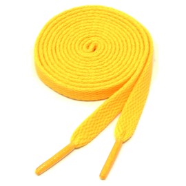 BCB Wear Flat Shoelaces 5/16" Wide Solid Colors Several Lengths For Sneakers and Shoes (Gold-72)