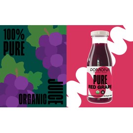 Pomona Organic Juices Pure Grape Juice, 8.4 Ounce Bottle (Pack of 12), Cold Pressed Organic Juice, Non-GMO, No Sugar Added, Not from Concentrate, Gluten Free, Preservative Free