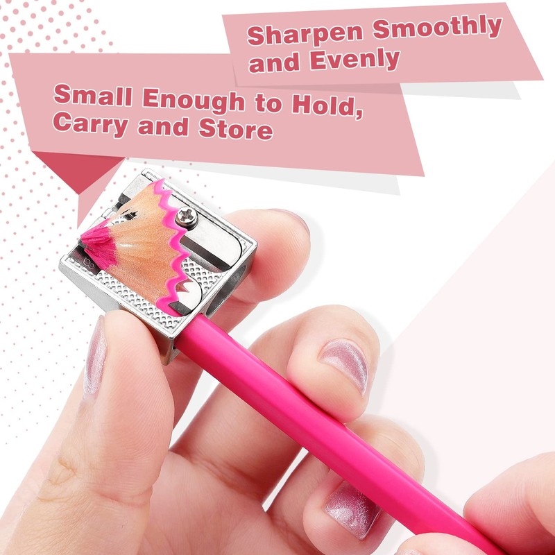 Tamaki 8 Pack Handheld Metal Pencil Sharpener with 2 Holes
