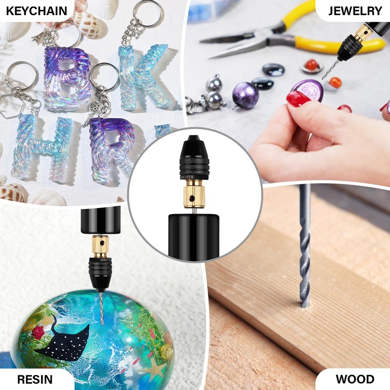 LET'S RESIN Electric Drill, 74Pcs Hand Drill with 3-Jaw Clamp-Applicable