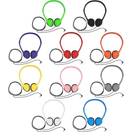 Maeline Bulk Classroom Student Headphones On Ear Stereo Headphones Adjustable Band & Foam Cushions for Kids Online Learning, Library, School, Airplane, Travel - 3.5mm Plug - 1 Pack - Black