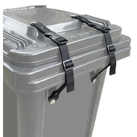xicveiuz Adjustable Trash Can Lid Lock Strap, Security Strap Use for Locking Outdoor Waste Bin, Animals Proof Straps for Garbage Can, 2 Pack