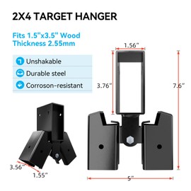 Demimy 2 Pack Heavy Duty 2x4 Target Stand Brackets, A-Frame Swing Set Hardware with All Hardware & Tool, Adjustable Angle Brackets for Shooting Targets, Archery Backstop, Outdoor Gym