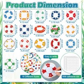 Noveread 48 Pcs Lifebuoy Bulletin Board Cutouts Colorful Lifebuoy Classroom Cutouts Summer Bulletin Board Decorations for Hawaii Welcome Party Classroom, 16 Styles