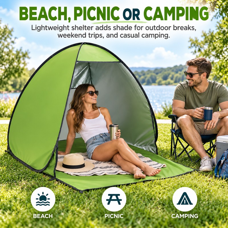 Pop-Up Beach Tent for Camping & Sun Shade – Quick-Opening