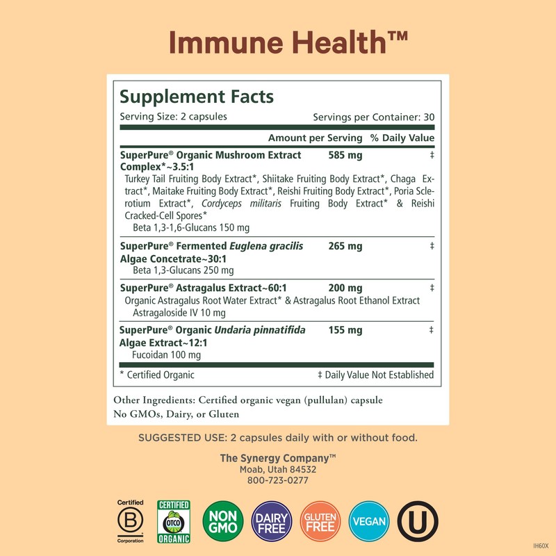 PURE SYNERGY Immune Health | Immune Support Mushroom Supplement |