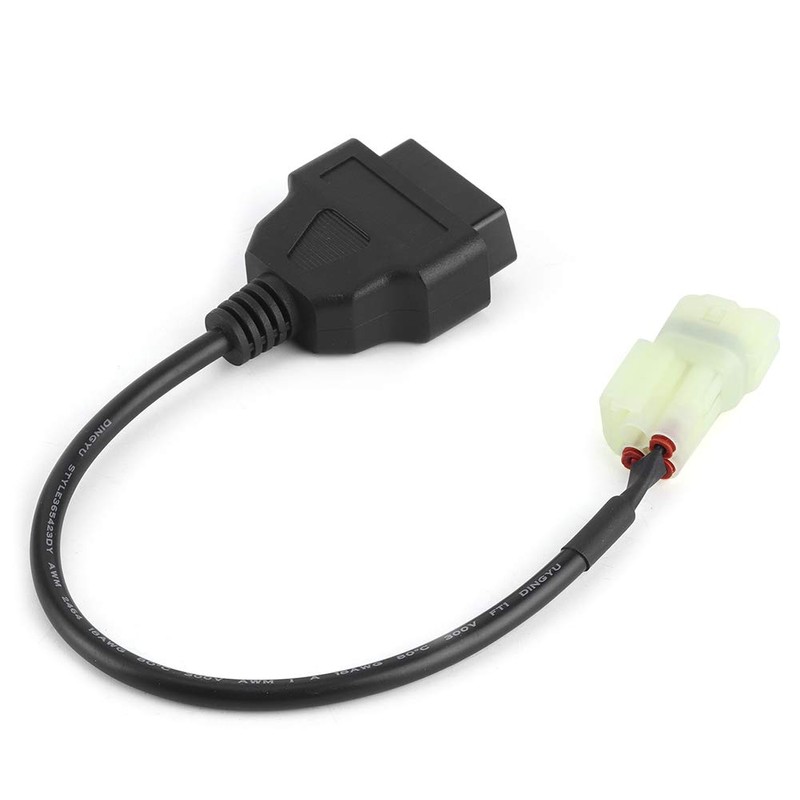 OBD2 Cable Connector, Motorcycle 4 Pin Diagnostic Cable Adapter, OBDII