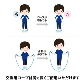 [GP] Elementary School Student Jump Rope with Replacement Rope (For Double Leaps, Practice) 6.5 ft (2.4 m) (Age Age: 6 years and up), Easy Length Adjustment, Super Standard +1 (04_Yellow)