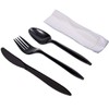 Daxwell Plastic Cutlery Kits, Medium Weight Polypropylene, Fork, Knife, Spoon,