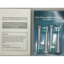 Unbranded 2pk X 4 replacement brushes for ELECTRIC  toothbrushes-H