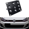 Dewhel Front Bumper Tow Hook License Plate Mount Bracket Holder