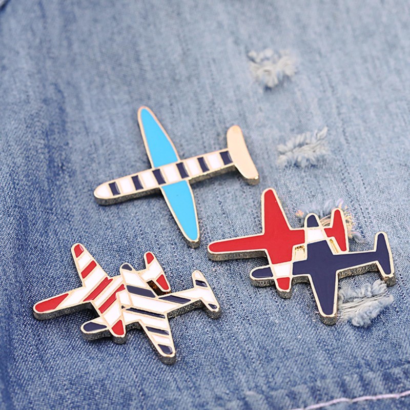 KaminoKa Airplane Lapel Pin Illustration Pin Set of 3