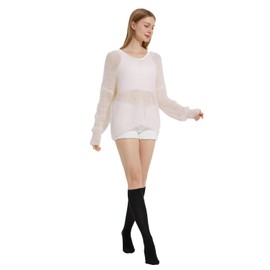 BABAHU Women's Cotton Knee High Socks,Casual Solid Knit Knee Fashion Socks 4 Pairs