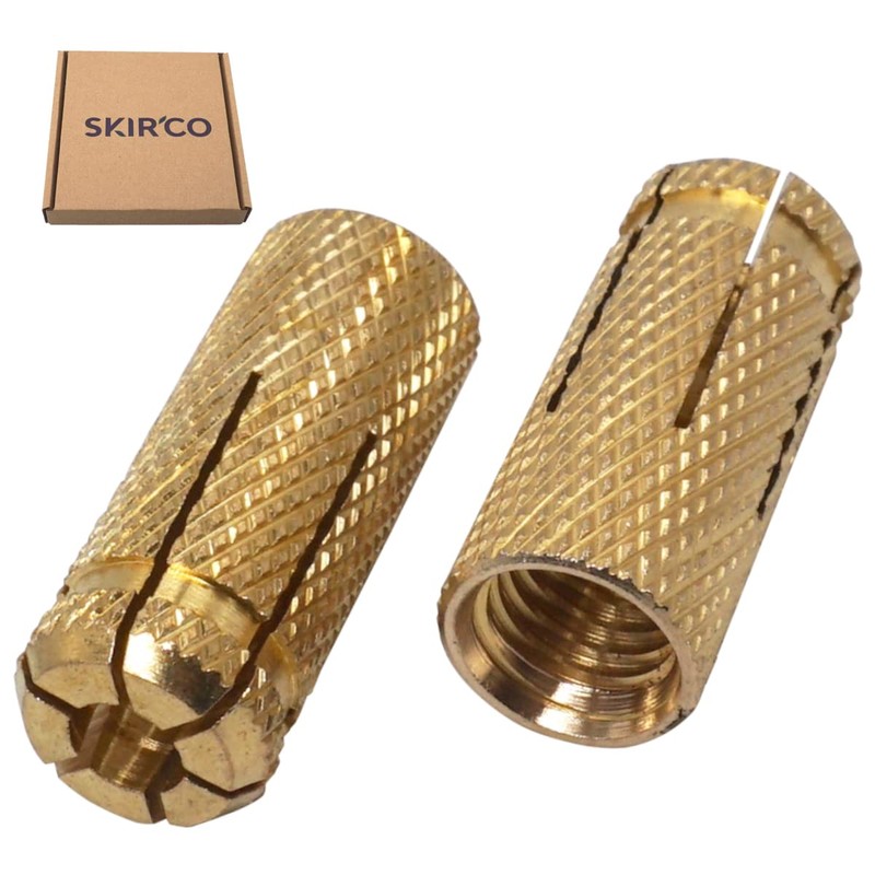 SKIR'CO (Pack of 6) Brass Drop in Anchor M12 x