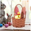Levemolo Cute Rabbit Ears Easter Egg Basket Handheld Rattan Storage