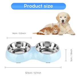 Fressnäpfe für Hunde, 2 Stück Edelstahl Futternapf 400 ml, rutschfest Doppel Napfset Hundenapf Katzennapf Fressnapf für Mittelgroße und kleine Hunde, Katzen