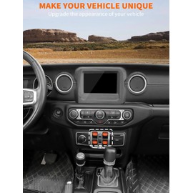 Savadicar Orange Interior Accessories - Window Control Switch Trim Set for 2018-Present Jeep Wrangler JL JLU 4XE & Gladiator JT - Solid Color Interior Decor Upgrade Option, 4-Piece