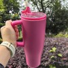 40oz Flip Cap Straw Cup with Handle Suitable for Car