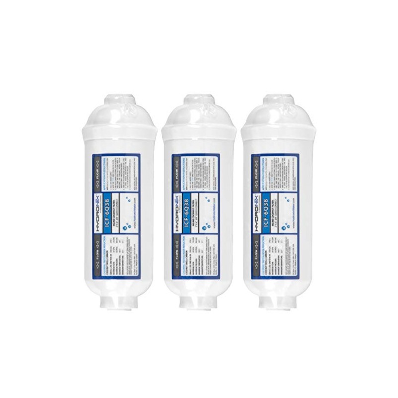 Hydronix HX-ICF-6Q38/3 Inline Post Reverse Osmosis, Fridge & Ice Coconut