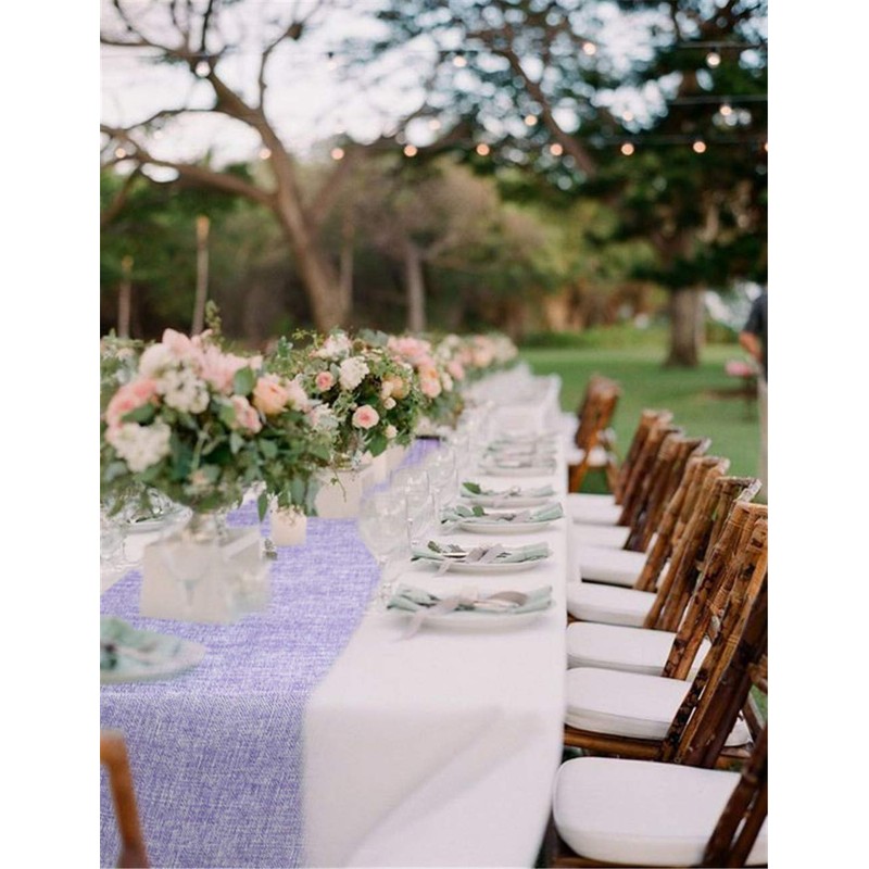 LuoluoHouse Burlap Table Runners Lavender Table Runner 2 Pack 13x84