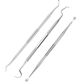 3 Pcs Stainless Steel Tooth Scraper Professional Dental Pick Scaler Teeth Tarter Plaque Remover Cleaner Teeth Cleaning Tools Dental Care Hygiene Kit Interdental Floss Picks Dental Floss and Picks