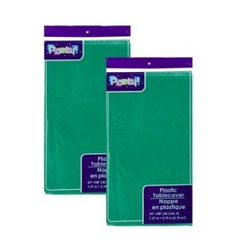 2-Pack Green Disposable Plastic Tablecloths/Table Covers, 54 x 108 inches each