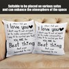 USHXVG 2 Piece Pillowcases, I Love You Cushion Cover, White