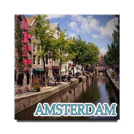 Amsterdam Square Fridge Magnet 2 1/3" x 2 1/3" Netherlands Travel Souvenir
