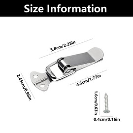 4 PCS Toggle Latch, Catches and Latches, Stainless Steel Tension Clasp Without Lock Hole, 56mm Lever Clasp, Hasp Toggle Clamp Clips, for Cabinet Drawer Case Box Toolbox