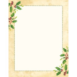 Great Papers! Falling Holly Imprintable Stationery, 8.5" x 11", Pack of 80 (2015049)