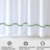White Shower Curtain with Oliver Green Border, Modern Chic Faux