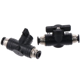 SHUATI 2PCS 6mm OD Pneumatic Ball Valve,Push to Connect Fitting Ball Valve,Air Control Valve Quick-Fit Straight-Through Quick-Connect Unions