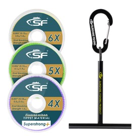 SF Clear Fluorocarbon Fly Fishing Tippet Line with Holder Leaders and Tippets-3 Pack 3,4,5X