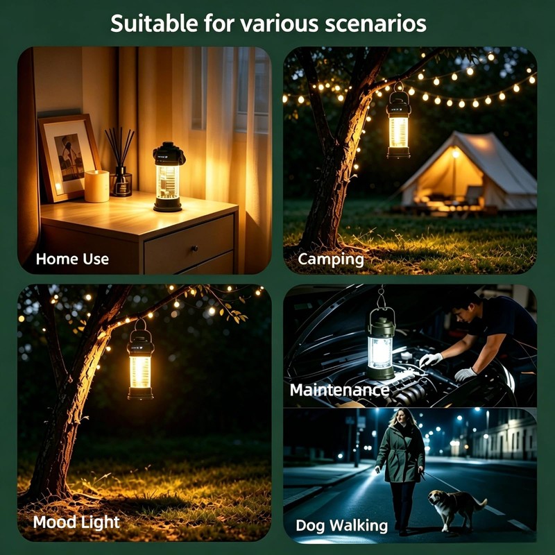 Cussity Mini Camping Lantern with Flashlight 2-in-1 for Camping Enthusiasts