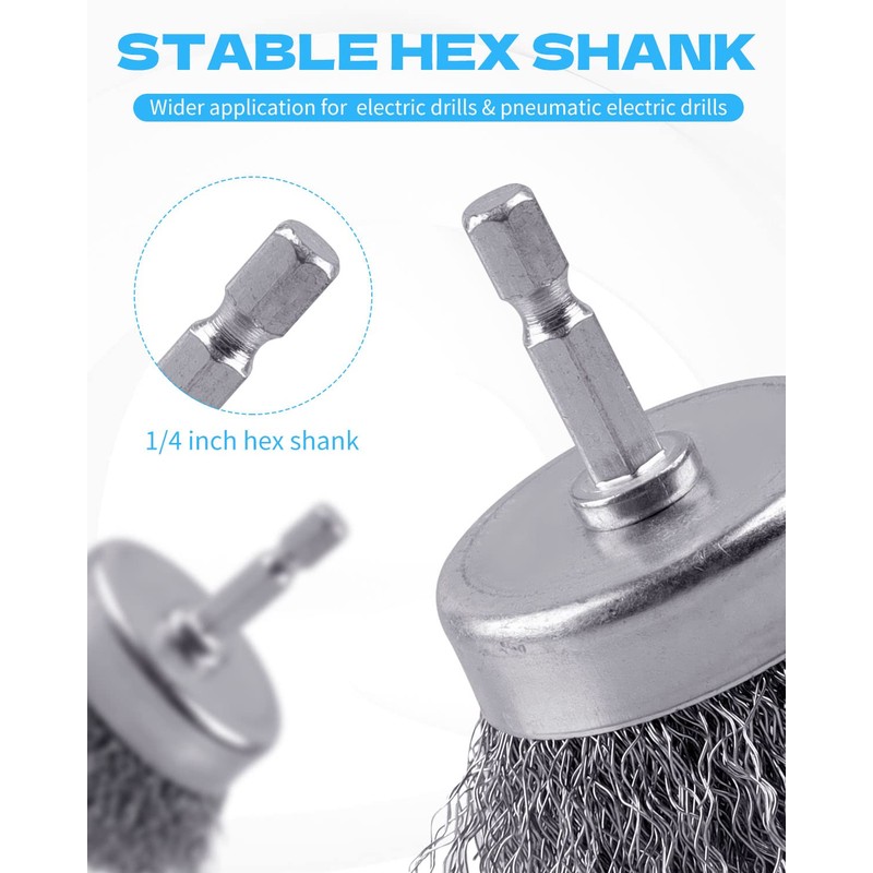 Rocaris 24 PCS Wire Wheel Brush for Drill , Carbon