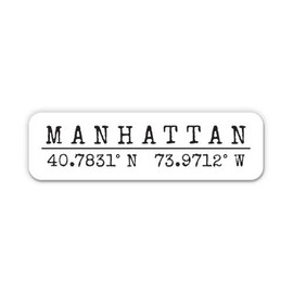 Squiddy Manhattan New York - City Coordinates - Vinyl Sticker Decal for Phone, Laptop, Water Bottle (3" Wide)