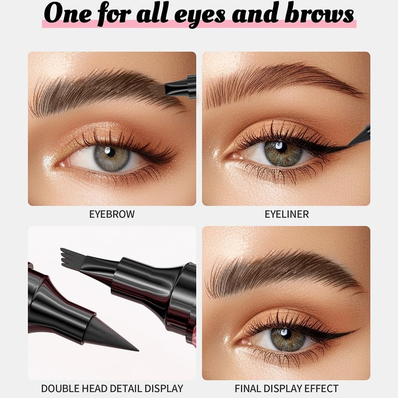 KBRPEY Microblading Eyebrow Pencil, Eyebrow Pencil, 2-in-1 Dual-Ended Eyebrow Pencil