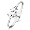 YAYAKO Fishbone Cat Bracelet Bangle Stainless Steel 18k Gold Bracelet for Women Girls Jewelry Dainty Bracelet Charms Cat Gifts (Silver Cat Bracelet)