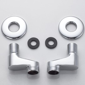 S-Connector Shower Tap Adapter Adjustable Adapter, 1/2 to 3/4, Standard Shower Tap Adapter, for Wall Fittings, Set of 2 S Connection, Chrome