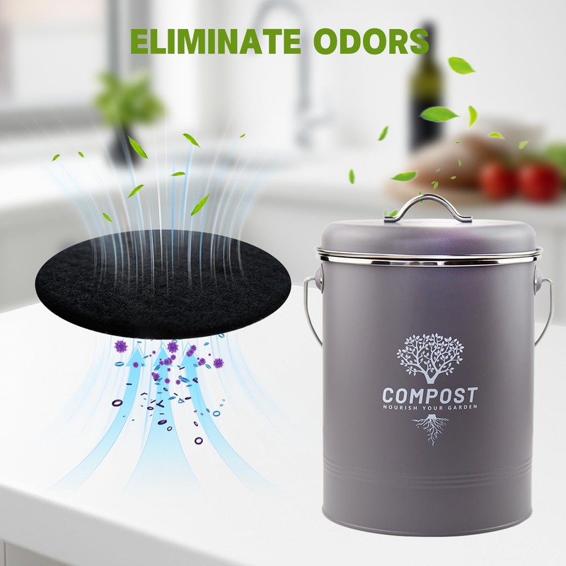12 Pack - 6.7 Inch Round Compost Bin Charcoal Filters,Extra