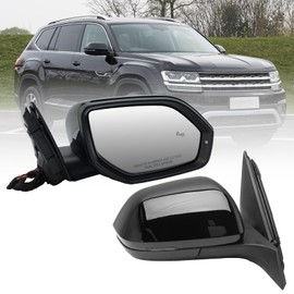 Right Passenger Side Mirror Compatible with Volkswagen Atlas 2018 2019 2020 2021 with Signal Light Power Heated with Blind Spot Glass 8 Pins