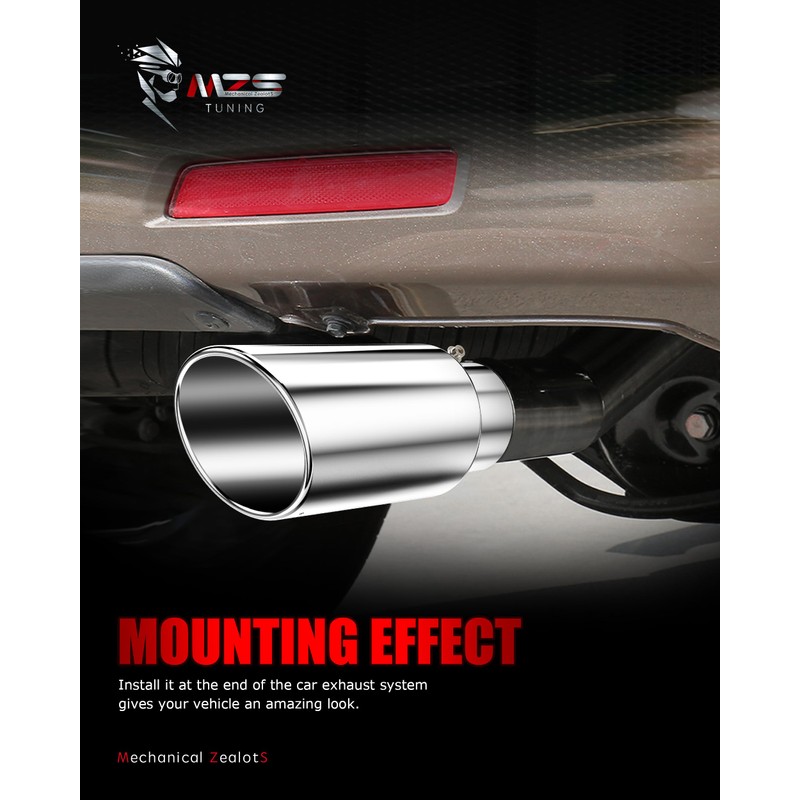 MZS Exhaust Tips, Stainless Steel 4" Inlet 6" Outlet 15"