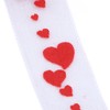 2pcs Red Ribbon 1.5cm/0.6in Wide Heart Pattern Packaging Ribbons DIY
