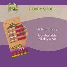 PLANET GOODY® BOBBY SLIDES - Pinzas para el cabello, accesorios granate 4 unidades