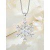 JIWOY Snowflakes Necklace 925 Sterling Silver Pendant Cubic Zirconia Jewelry