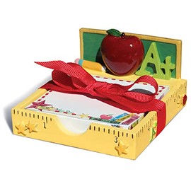 Lissom Design Memo Pad and Holder - Note Pad with Holder with Ballpoint Pen Notepad Gift Set, 3-Piece, A+ Teacher